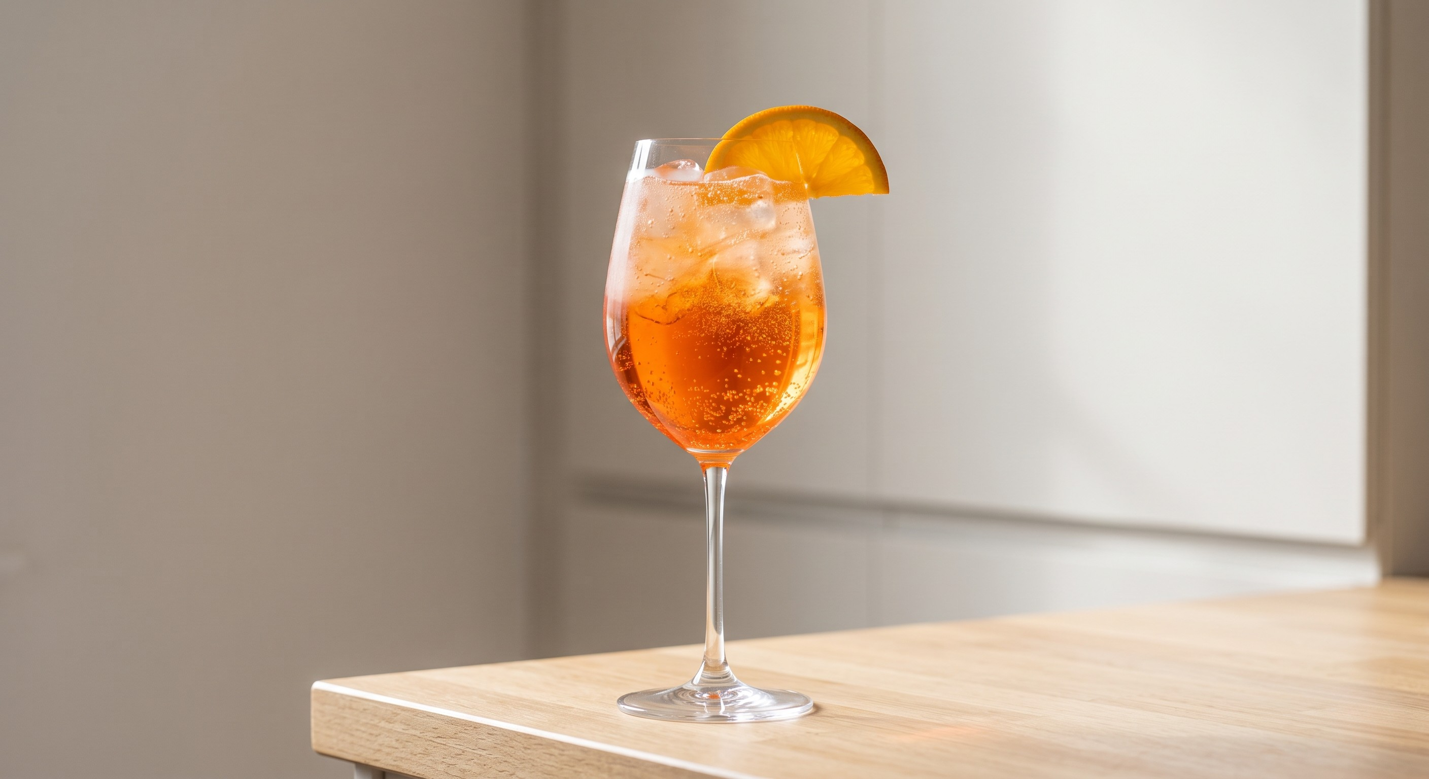Aperol Spritz cocktail served in a Large wine glass