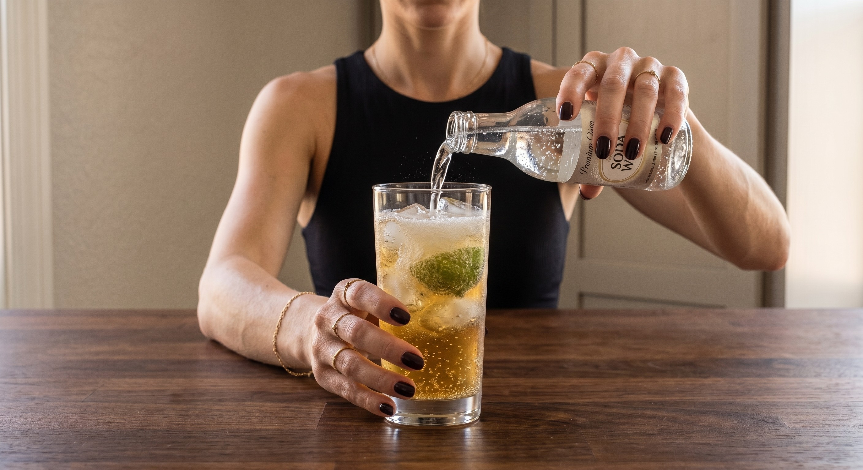 Stirring the Bourbon Rickey