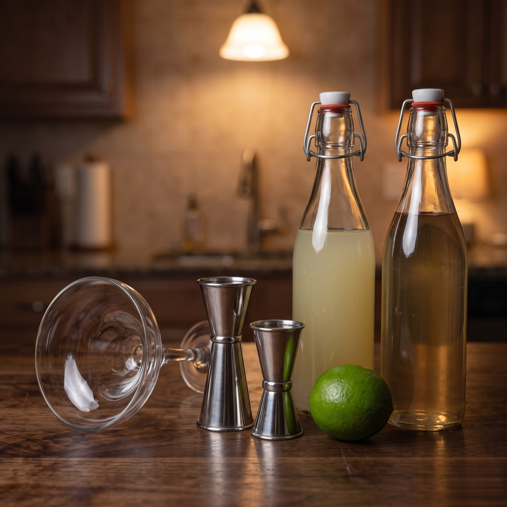 Ingredients laid out for the Classic Frozen Margarita