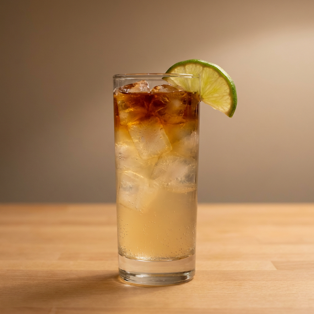 Dark 'n' Stormy cocktail served in a Highball glass