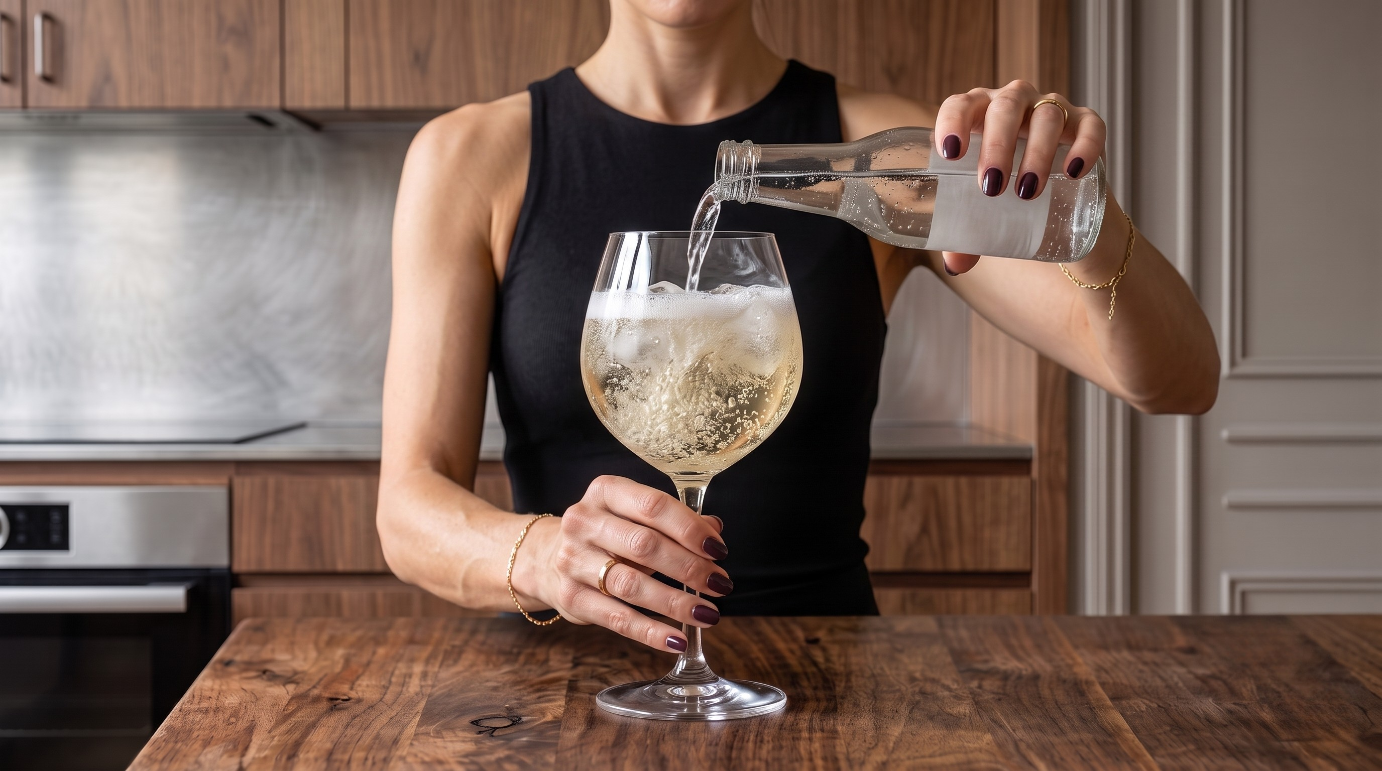 Stirring the Hugo Spritz