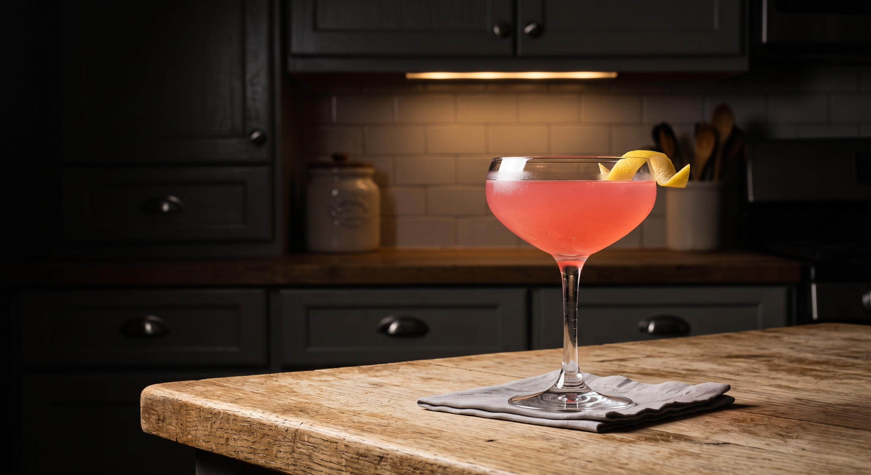 Jack Rose cocktail served in a Chilled coupe