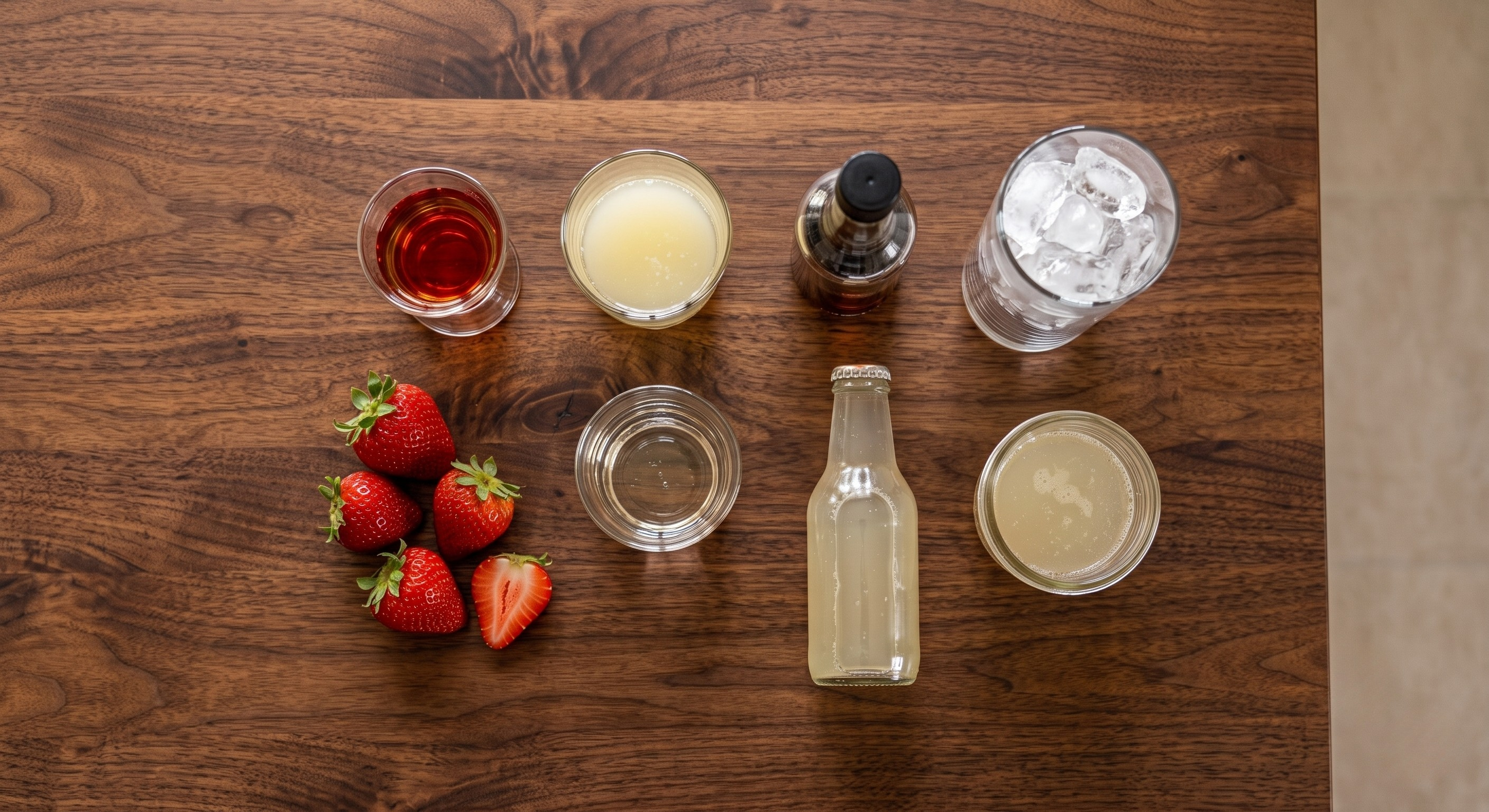 Ingredients laid out for the Kentucky Buck