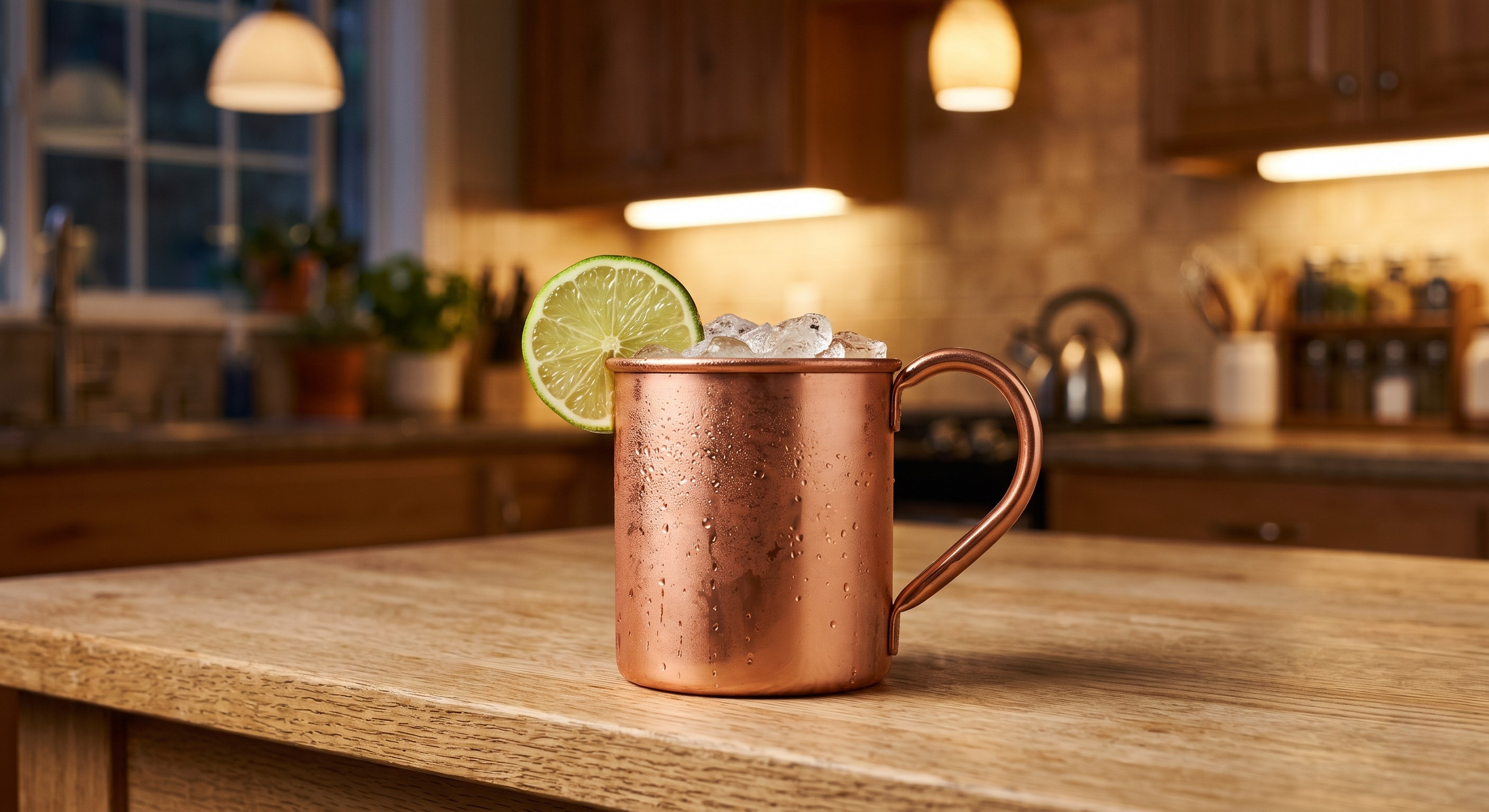 Moscow Mule cocktail served in a Copper mug or highball
