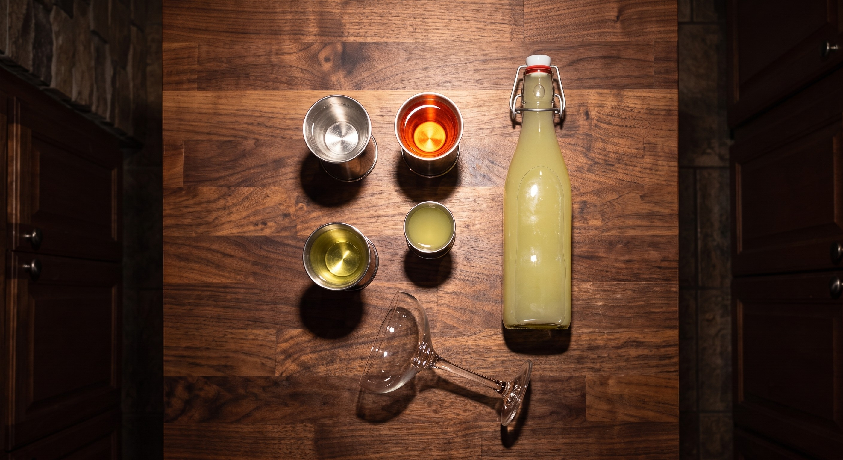 Ingredients laid out for the Naked and Famous