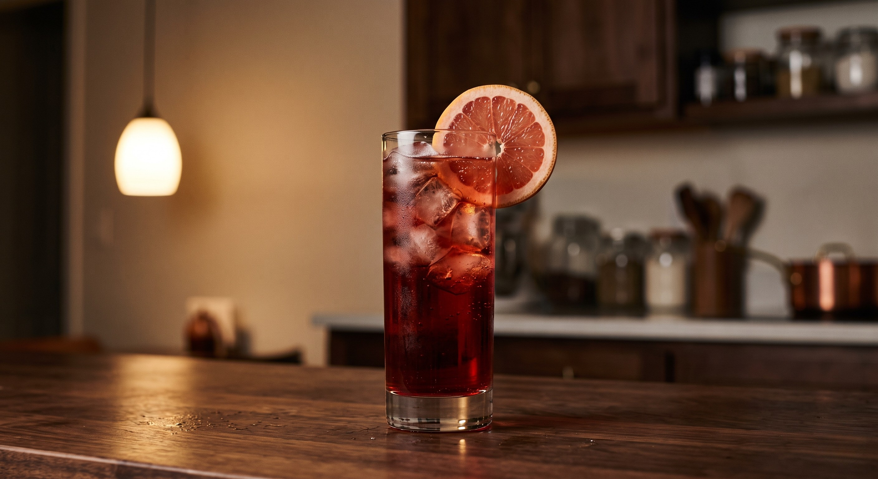 Ruby Ritual cocktail served in a Highball