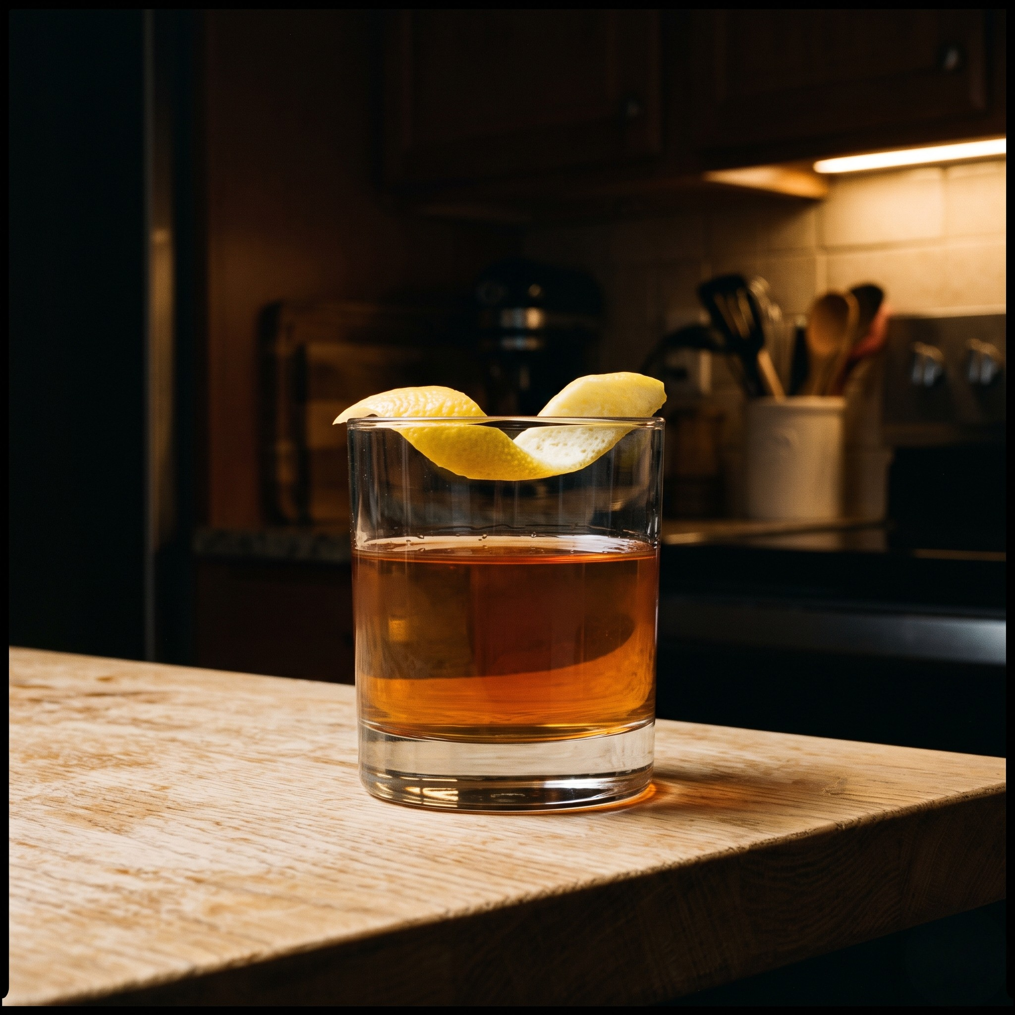 Sazerac cocktail served in a Rocks glass