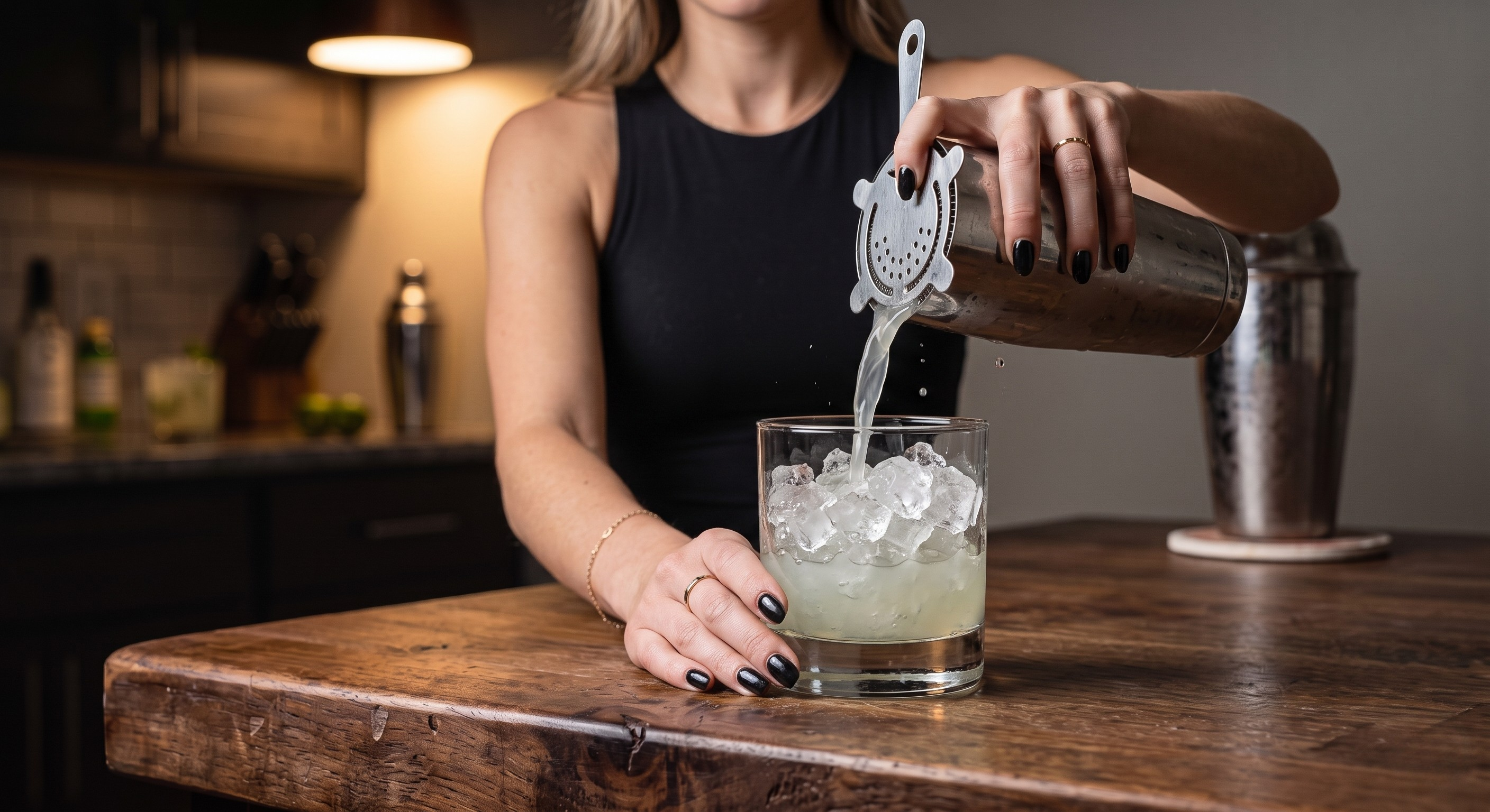 Stirring the Tequila Smash