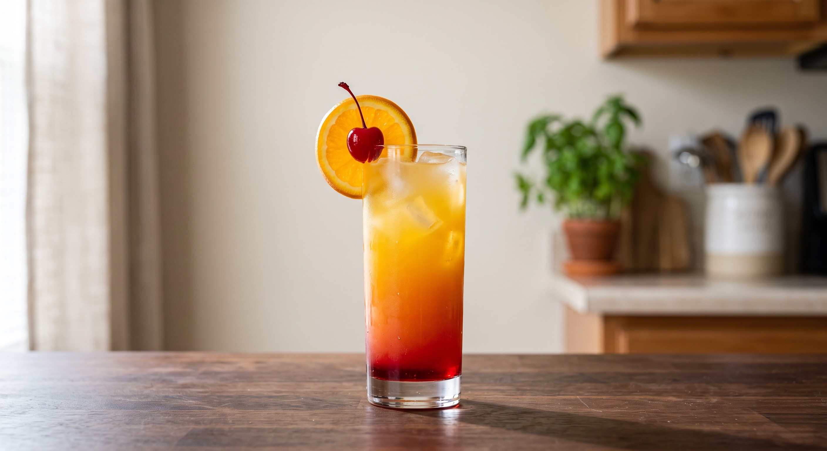 Tequila Sunrise cocktail served in a Highball