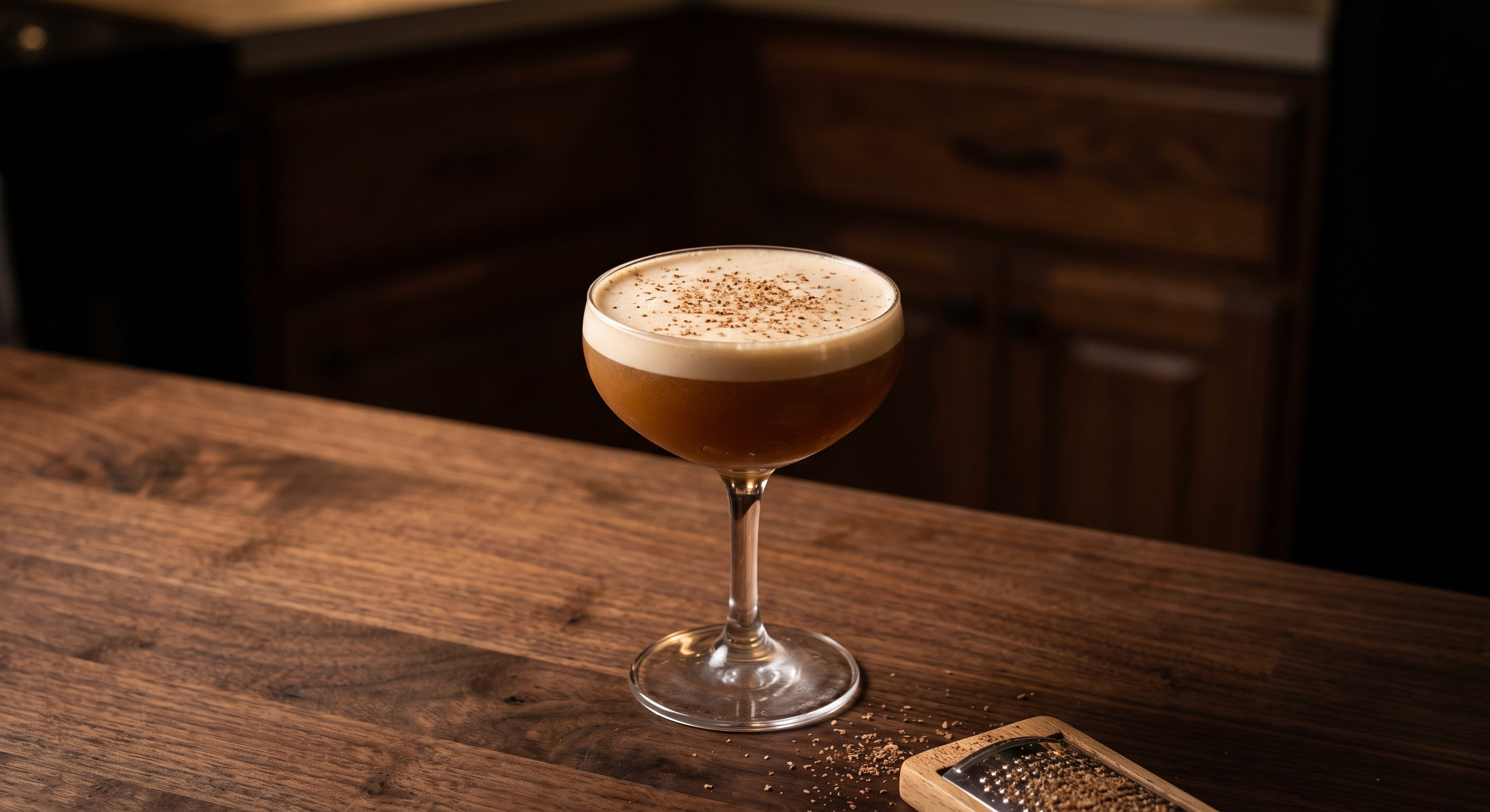 Vermouth Flip cocktail served in a Small coupe glass.